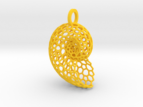 Voronoi Shell Pendant in Yellow Smooth Versatile Plastic