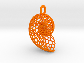 Voronoi Shell Pendant in Orange Smooth Versatile Plastic