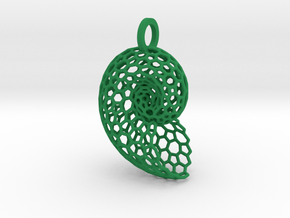 Voronoi Shell Pendant in Green Smooth Versatile Plastic