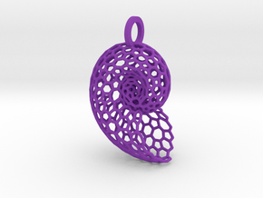 Voronoi Shell Pendant in Purple Smooth Versatile Plastic