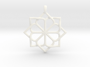 8p Star Pendant in White Smooth Versatile Plastic