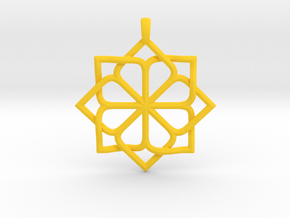 8p Star Pendant in Yellow Smooth Versatile Plastic