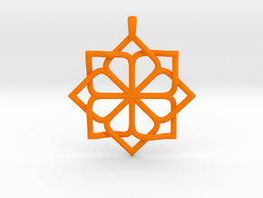 8p Star Pendant in Orange Smooth Versatile Plastic