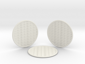 3 Braided Coasters  in White Natural TPE (SLS)