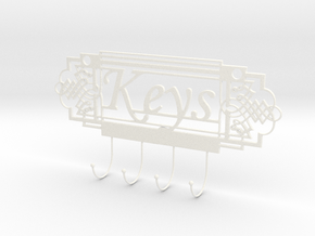 Keys Holder in White Smooth Versatile Plastic