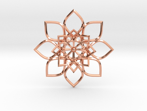 Hypatia's Flower Pendant in Polished Copper