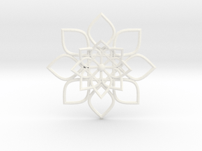 Hypatia's Flower Pendant in White Smooth Versatile Plastic