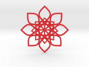 Hypatia's Flower Pendant in Red Smooth Versatile Plastic