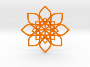 Hypatia's Flower Pendant in Orange Smooth Versatile Plastic