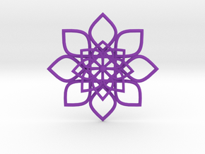 Hypatia's Flower Pendant in Purple Smooth Versatile Plastic