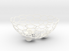 Fruit Bowl in White Smooth Versatile Plastic