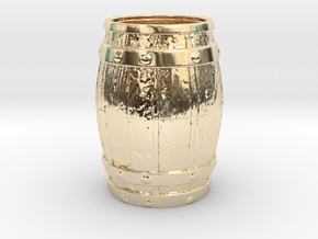 Barrel Toothpick Holder in 14k Gold Plated Brass