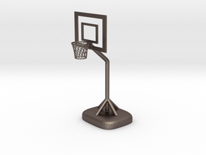 Little Basketball Basket in Polished Bronzed-Silver Steel