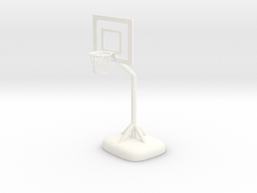 Little Basketball Basket in White Smooth Versatile Plastic