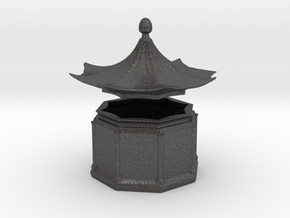 Pagoda Box in Dark Gray PA12 Glass Beads