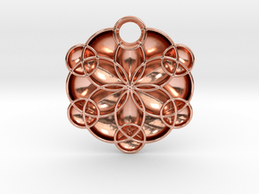 Geoflower Pendant in Polished Copper