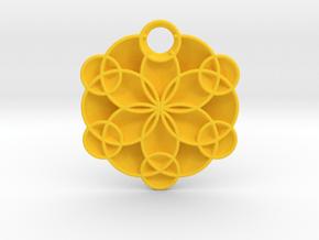 Geoflower Pendant in Yellow Smooth Versatile Plastic