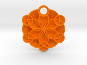 Geoflower Pendant in Orange Smooth Versatile Plastic