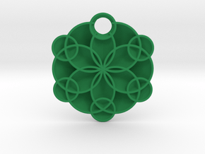 Geoflower Pendant in Green Smooth Versatile Plastic