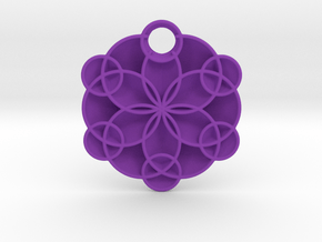 Geoflower Pendant in Purple Smooth Versatile Plastic