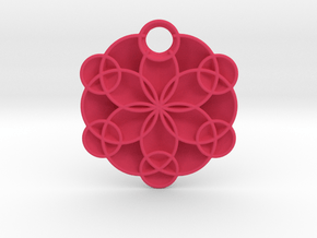 Geoflower Pendant in Pink Smooth Versatile Plastic