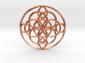 Round Pendant in Natural Copper