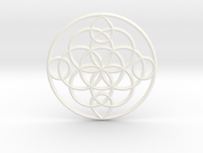 Round Pendant in White Smooth Versatile Plastic
