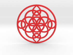 Round Pendant in Red Smooth Versatile Plastic
