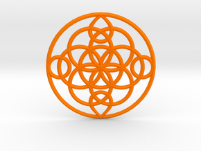 Round Pendant in Orange Smooth Versatile Plastic