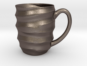 Decorative Mug in Polished Bronzed-Silver Steel