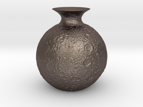 Moon Vase in Polished Bronzed-Silver Steel