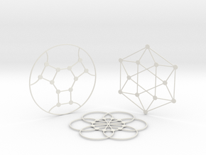 3 Math Graph Coasters in White Natural TPE (SLS)