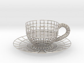 Cup Tealight Holder in Rhodium Plated Brass