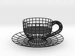 Cup Tealight Holder in Black Smooth Versatile Plastic