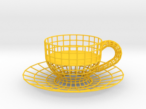 Cup Tealight Holder in Yellow Smooth Versatile Plastic