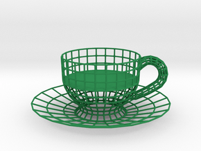Cup Tealight Holder in Green Smooth Versatile Plastic