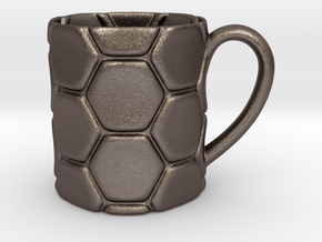 Decorative Mug  in Polished Bronzed-Silver Steel