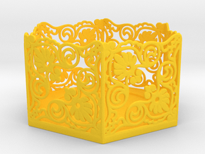 Tealight Holder in Yellow Smooth Versatile Plastic