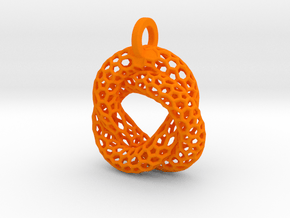 Knot Pendant in Orange Smooth Versatile Plastic