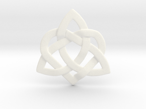 Hearty Knotty Pendant in White Smooth Versatile Plastic