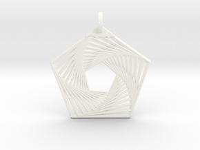 Pentagonal PeNngon Pendant in White Smooth Versatile Plastic