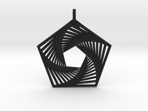 Pentagonal PeNngon Pendant in Black Smooth Versatile Plastic