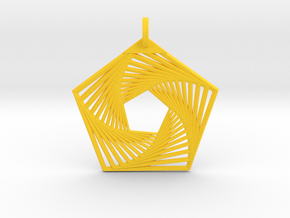Pentagonal PeNngon Pendant in Yellow Smooth Versatile Plastic