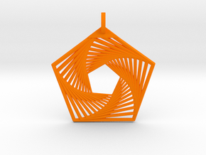 Pentagonal PeNngon Pendant in Orange Smooth Versatile Plastic