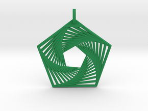 Pentagonal PeNngon Pendant in Green Smooth Versatile Plastic