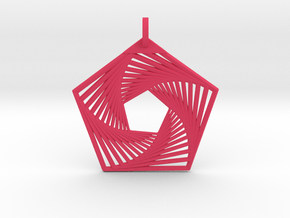 Pentagonal PeNngon Pendant in Pink Smooth Versatile Plastic