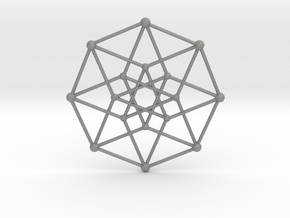 Hypercube Star Pendant in Gray PA12 Glass Beads