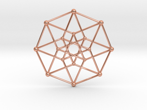 Hypercube Star Pendant in Polished Copper