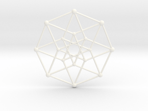 Hypercube Star Pendant in White Smooth Versatile Plastic