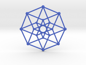 Hypercube Star Pendant in Blue Smooth Versatile Plastic